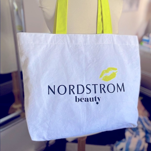 Nordstrom Beauty Large White Canvas Tote Bag - Picture 2 of 7